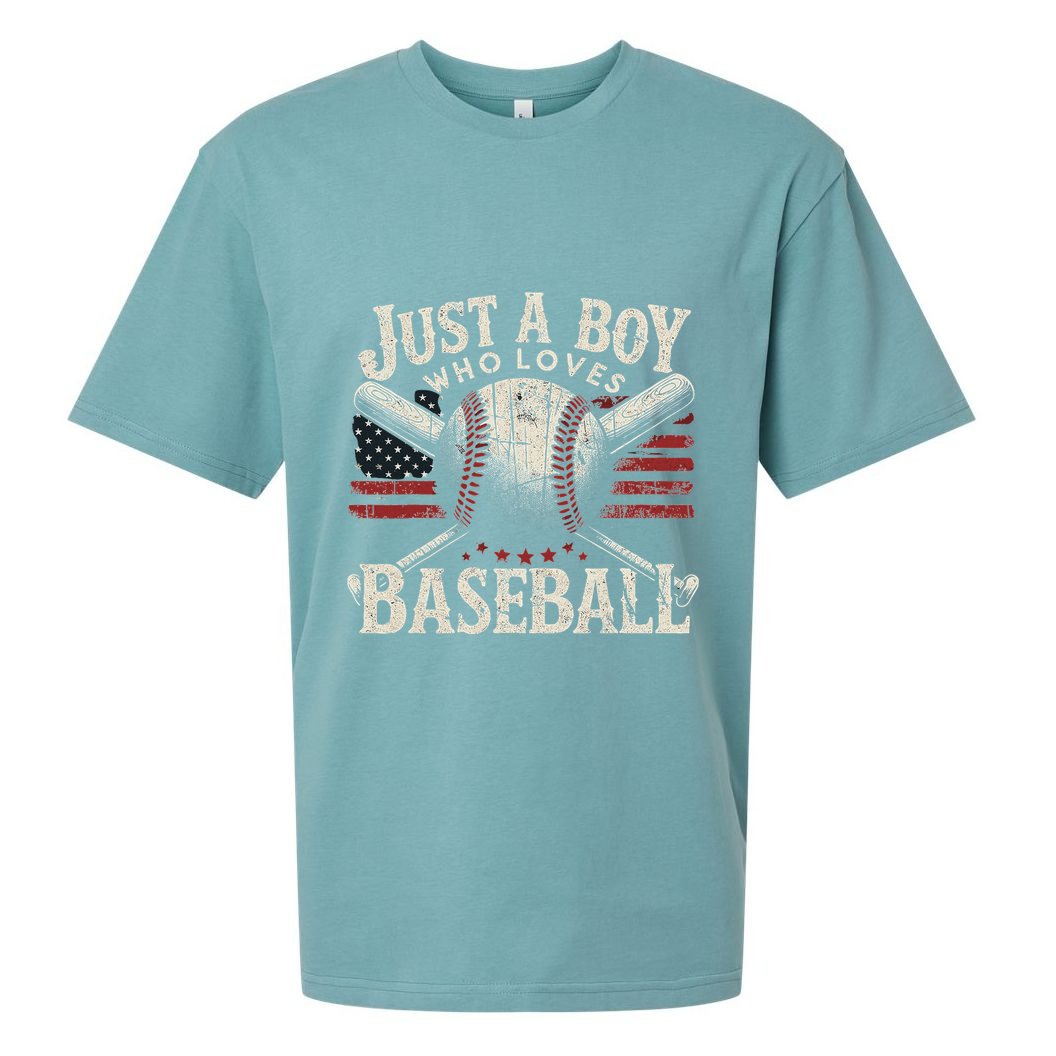 Just A Boy Who Loves Baseball Sueded Cloud Jersey T-Shirt
