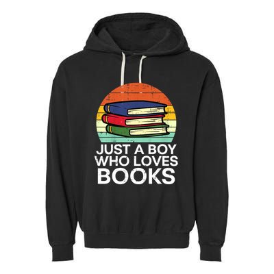 Just A Boy Who Loves Books Read Reading Librarian Garment-Dyed Fleece Hoodie