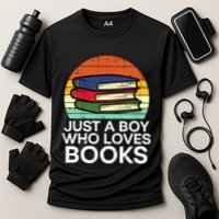 Just A Boy Who Loves Books Read Reading Librarian Cooling Performance Crew T-Shirt