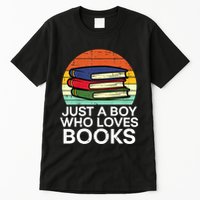 Just A Boy Who Loves Books Read Reading Librarian Tall T-Shirt
