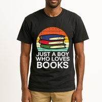 Just A Boy Who Loves Books Read Reading Librarian Tall T-Shirt