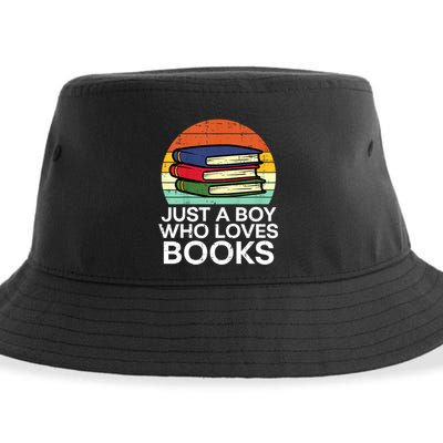 Just A Boy Who Loves Books Read Reading Librarian Sustainable Bucket Hat