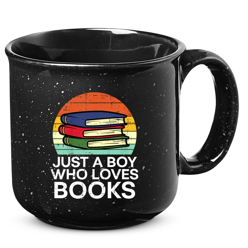 Just A Boy Who Loves Books Read Reading Librarian 15oz Campfire Ceramic Mug