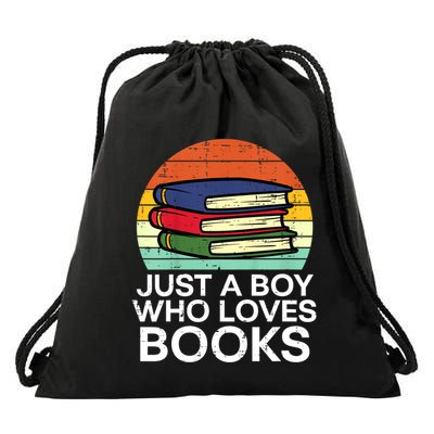 Just A Boy Who Loves Books Read Reading Librarian Drawstring Bag