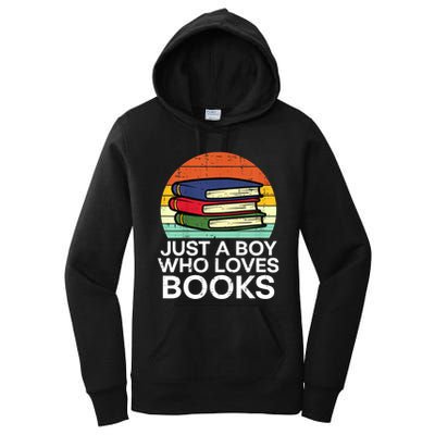 Just A Boy Who Loves Books Read Reading Librarian Women's Pullover Hoodie