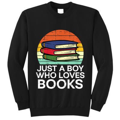 Just A Boy Who Loves Books Read Reading Librarian Tall Sweatshirt