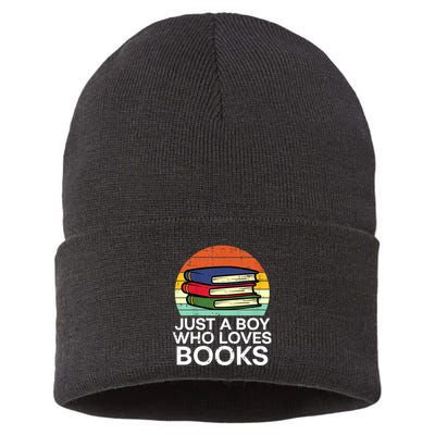 Just A Boy Who Loves Books Read Reading Librarian Sustainable Knit Beanie