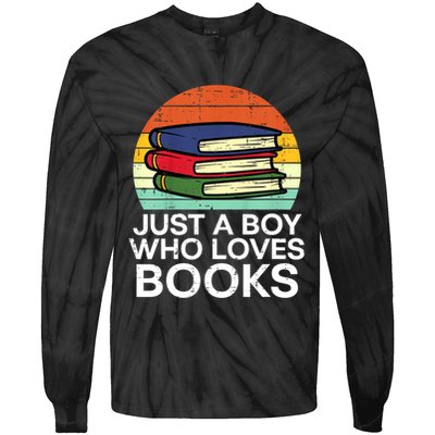Just A Boy Who Loves Books Read Reading Librarian Tie-Dye Long Sleeve Shirt