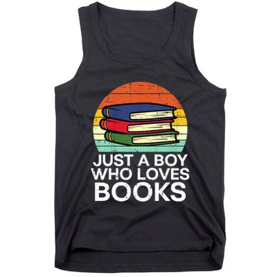Just A Boy Who Loves Books Read Reading Librarian Tank Top