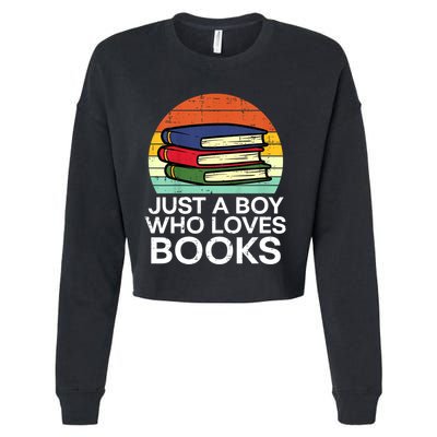Just A Boy Who Loves Books Read Reading Librarian Cropped Pullover Crew