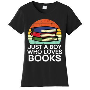 Just A Boy Who Loves Books Read Reading Librarian Women's T-Shirt