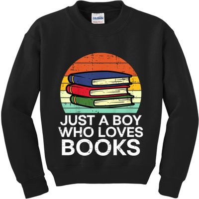 Just A Boy Who Loves Books Read Reading Librarian Kids Sweatshirt
