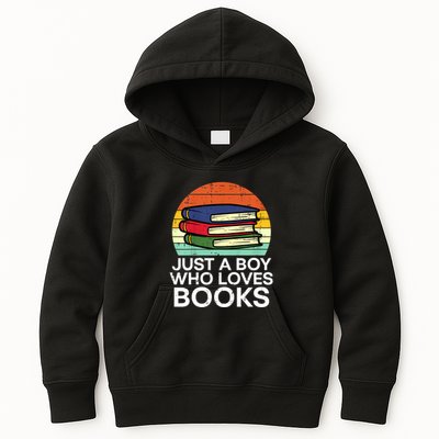Just A Boy Who Loves Books Read Reading Librarian Kids Hoodie