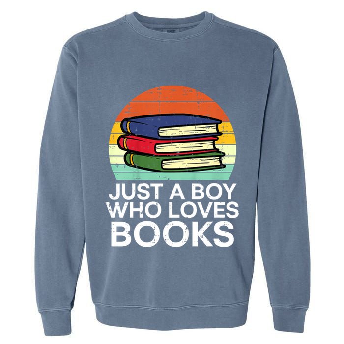 Just A Boy Who Loves Books Read Reading Librarian Garment-Dyed Sweatshirt