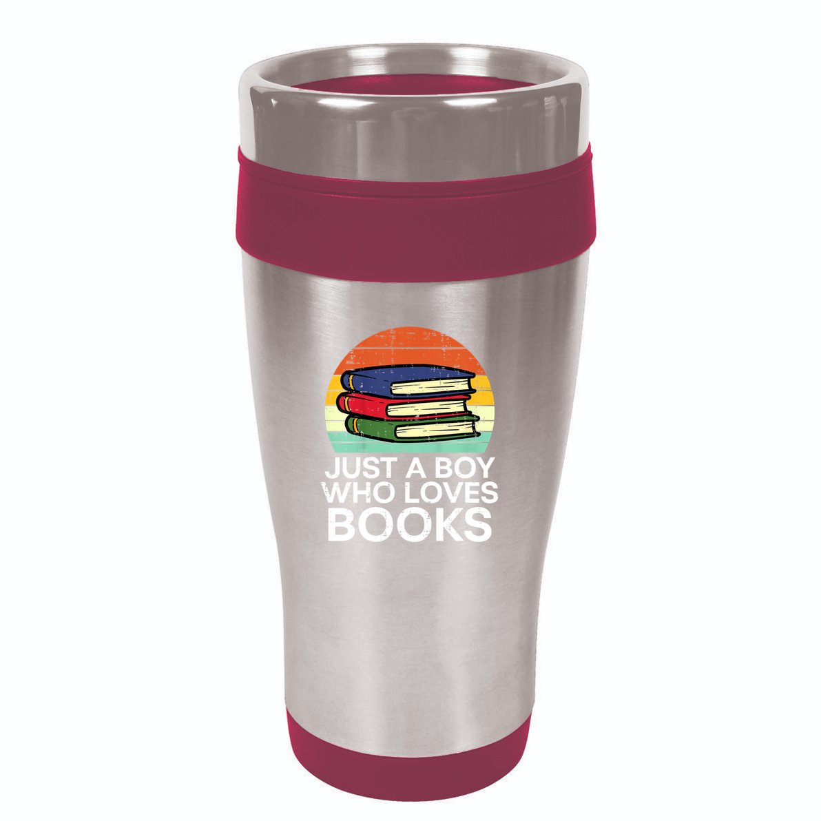 Just A Boy Who Loves Books Read Reading Librarian 16oz Travel Tumbler