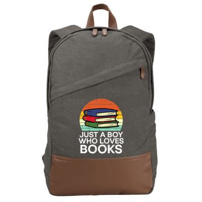 Just A Boy Who Loves Books Read Reading Librarian Cotton Canvas Backpack