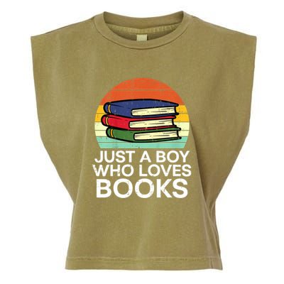 Just A Boy Who Loves Books Read Reading Librarian Garment-Dyed Women's Muscle Tee
