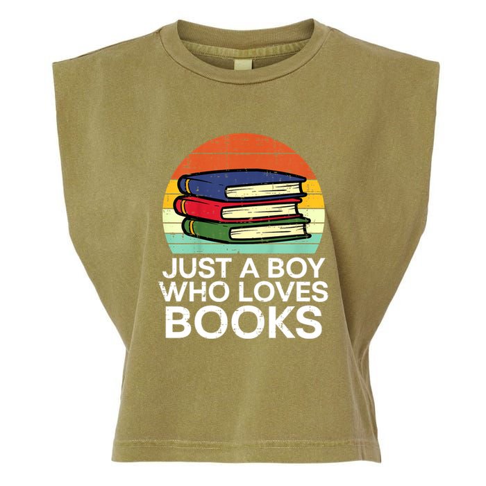 Just A Boy Who Loves Books Read Reading Librarian Garment-Dyed Women's Muscle Tee