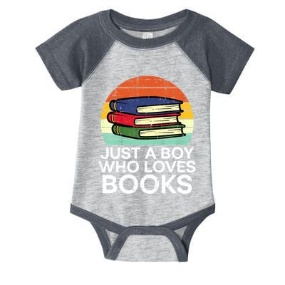 Just A Boy Who Loves Books Read Reading Librarian Infant Baby Jersey Bodysuit