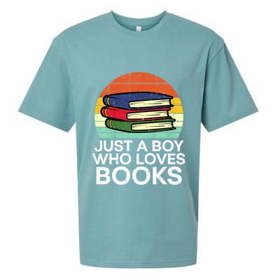Just A Boy Who Loves Books Read Reading Librarian Sueded Cloud Jersey T-Shirt