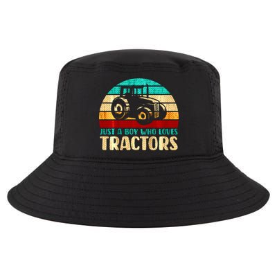 Just A Boy Who Loves Tractors Cool Comfort Performance Bucket Hat