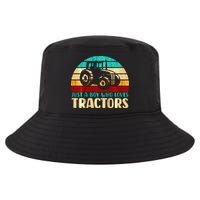Just A Boy Who Loves Tractors Cool Comfort Performance Bucket Hat