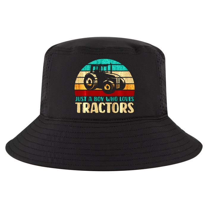 Just A Boy Who Loves Tractors Cool Comfort Performance Bucket Hat