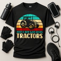 Just A Boy Who Loves Tractors Cooling Performance Crew T-Shirt
