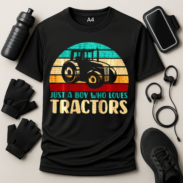 Just A Boy Who Loves Tractors Cooling Performance Crew T-Shirt