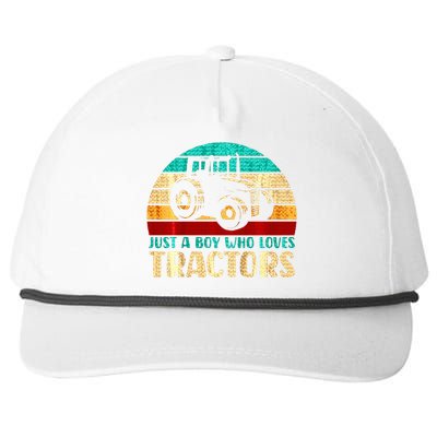 Just A Boy Who Loves Tractors Snapback Five-Panel Rope Hat