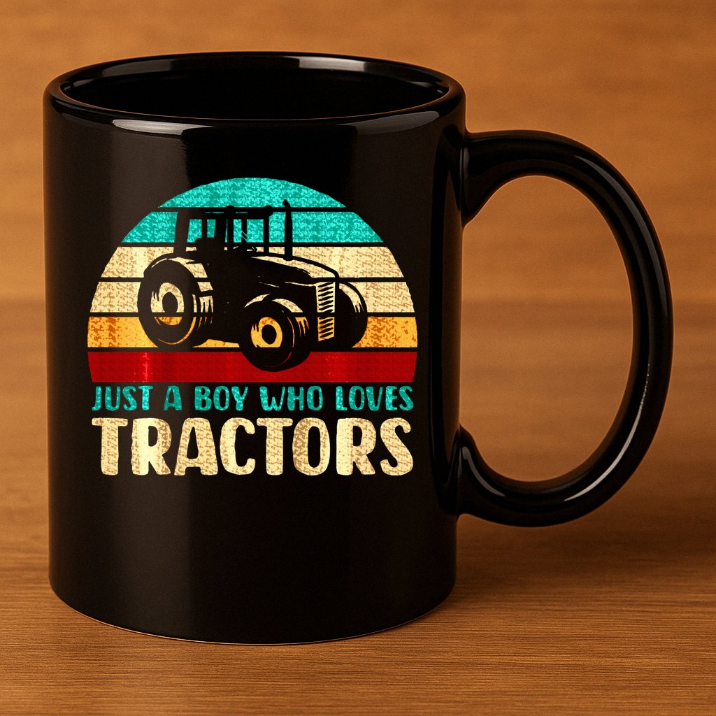 Just A Boy Who Loves Tractors 11oz C Handle Ceramic Mug