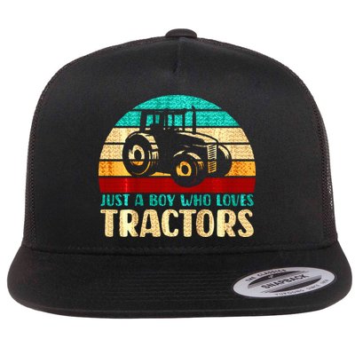 Just A Boy Who Loves Tractors Flatbill Hat