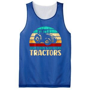 Just A Boy Who Loves Tractors Mesh Reversible Basketball Jersey Tank