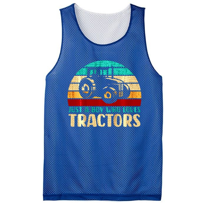 Just A Boy Who Loves Tractors Mesh Reversible Basketball Jersey Tank