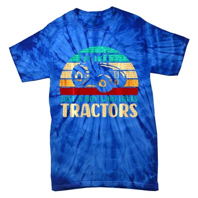 Just A Boy Who Loves Tractors Tie-Dye T-Shirt