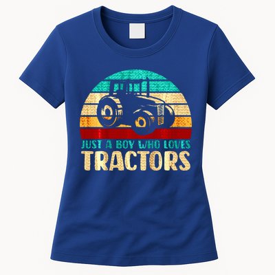 Just A Boy Who Loves Tractors Womens T-Shirt