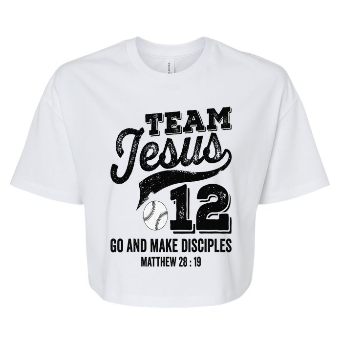 Jesus and Baseball Team Jesus Christian Matthew 2819 Love Bella+Canvas Jersey Crop Tee