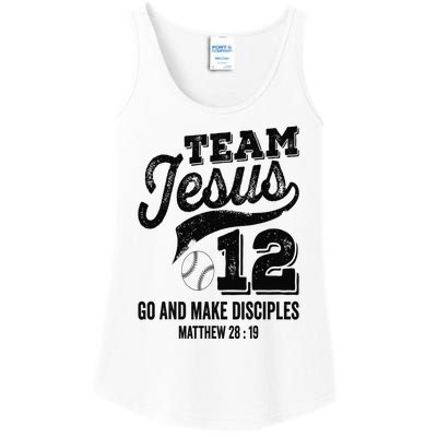 Jesus and Baseball Team Jesus Christian Matthew 2819 Love Ladies Essential Tank