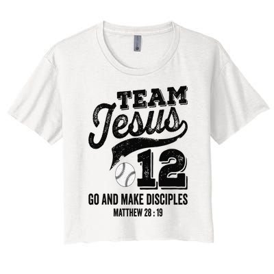 Jesus and Baseball Team Jesus Christian Matthew 2819 Love Women's Crop Top Tee