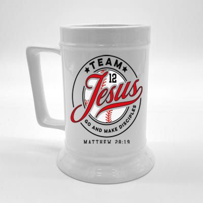 Jesus and Baseball Team Jesus Christian Matthew 2819 Love Beer Stein