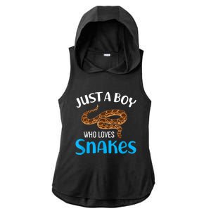 Just A Boy Who Loves Snakes Snake Lover Ladies PosiCharge Tri-Blend Wicking Draft Hoodie Tank