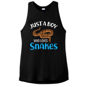 Just A Boy Who Loves Snakes Snake Lover Ladies PosiCharge Tri-Blend Wicking Tank