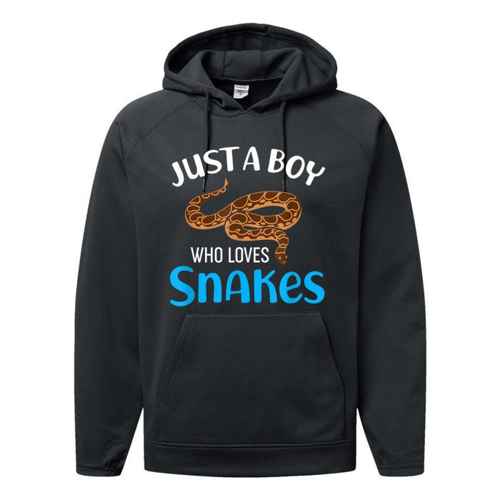 Just A Boy Who Loves Snakes Snake Lover Performance Fleece Hoodie