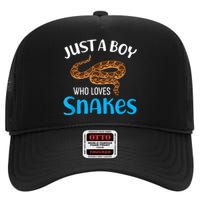 Just A Boy Who Loves Snakes Snake Lover High Crown Mesh Back Trucker Hat