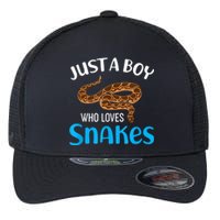 Just A Boy Who Loves Snakes Snake Lover Flexfit Unipanel Trucker Cap