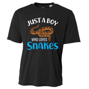 Just A Boy Who Loves Snakes Snake Lover Cooling Performance Crew T-Shirt