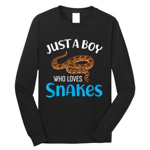 Just A Boy Who Loves Snakes Snake Lover Long Sleeve Shirt