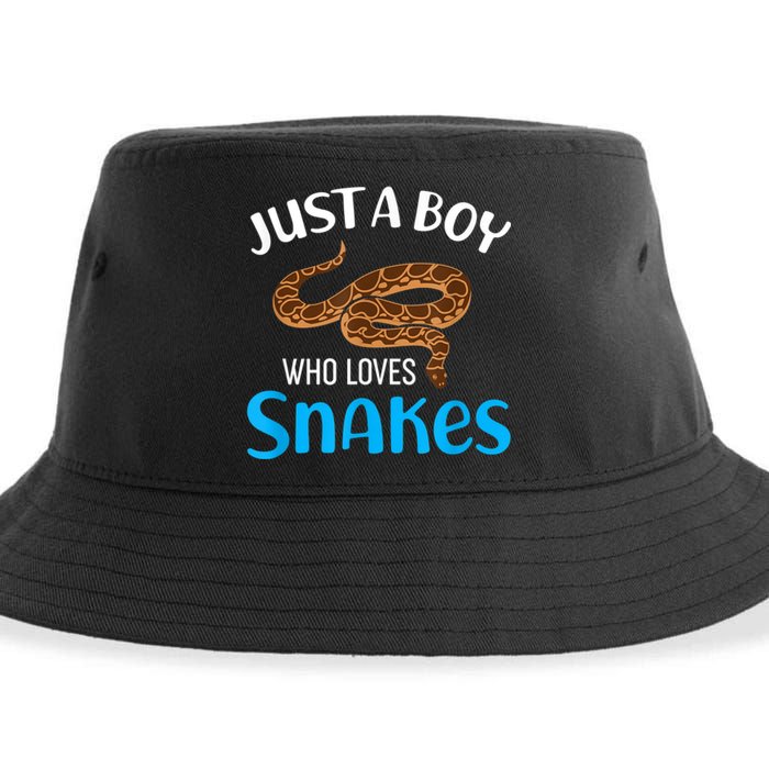 Just A Boy Who Loves Snakes Snake Lover Sustainable Bucket Hat