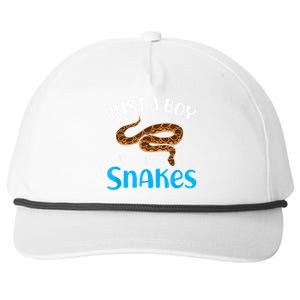 Just A Boy Who Loves Snakes Snake Lover Snapback Five-Panel Rope Hat