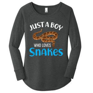 Just A Boy Who Loves Snakes Snake Lover Women's Perfect Tri Tunic Long Sleeve Shirt